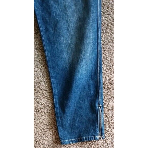 7 For All Mankind Womens Crop Jeans Size 12 Straight Zipper Leg Clark Blue New - Picture 6 of 10